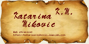 Katarina Miković vizit kartica